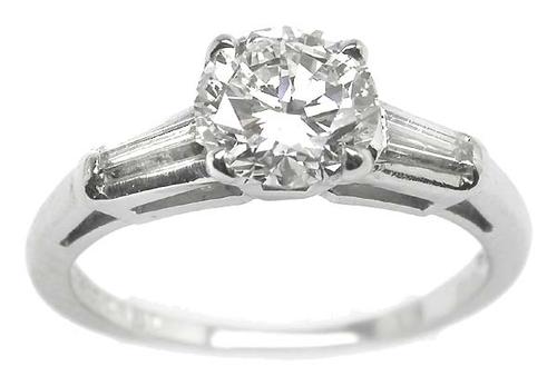 Estate Diamond Platinum Engagement Ring GIA Certified 