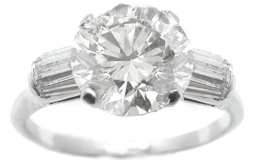 2.25ct Round  Diamond Platinum Engagement Ring