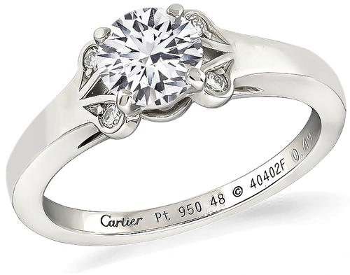 Cartier Round Brilliant Cut Diamond Platinum Engagement Ring