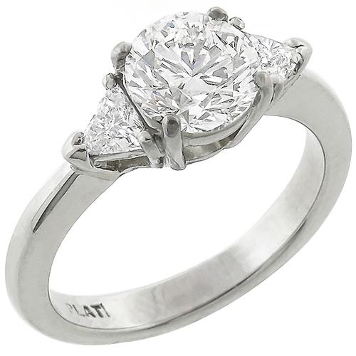GIA  Certified 1.21ct Round Cut  Diamond Platinum Engagement Ring 