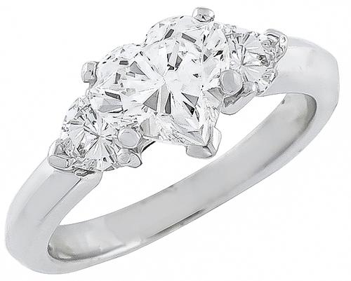 Heart Shape Diamond Platinum Engagement Ring