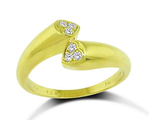 Round Cut Diamond 18k Yellow Gold Ring by Cartier