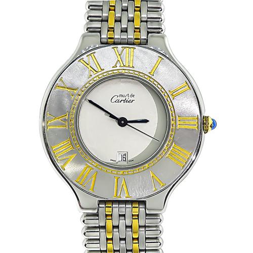 Must De Cartier Gold and Stainless Steel Watch