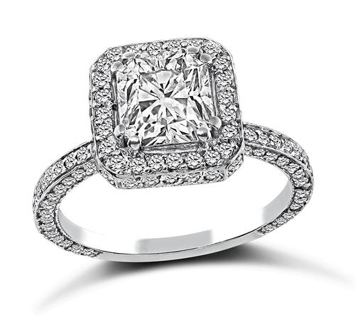 Radiant Cut Diamond 14k White Gold Engagement Ring