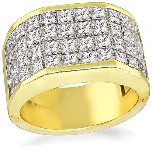 Princess Cut Diamond 18k Yellow Gold Ring