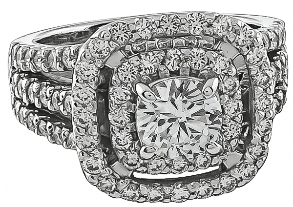 0.83ct Center Diamond 1.50ct Diamond Engagement Ring Photo 1