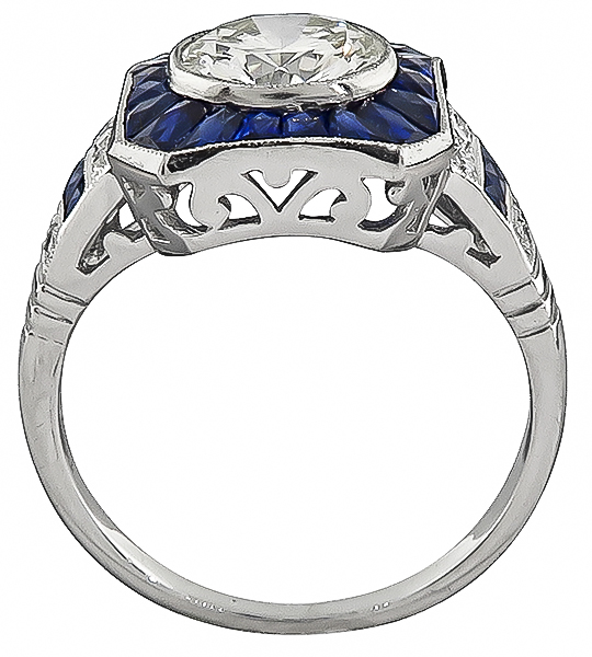 1.57ct Diamond 1.00ct Sapphire Engagement Ring
