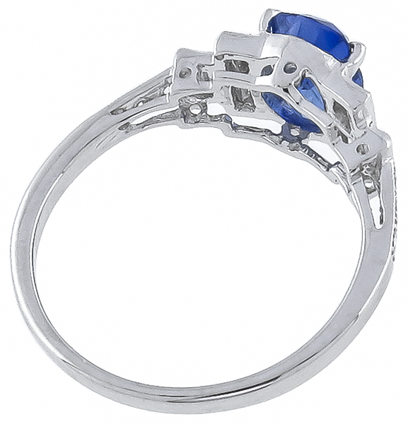 1.96ct sapphire 0.40ct diamond engagement ring photo 1