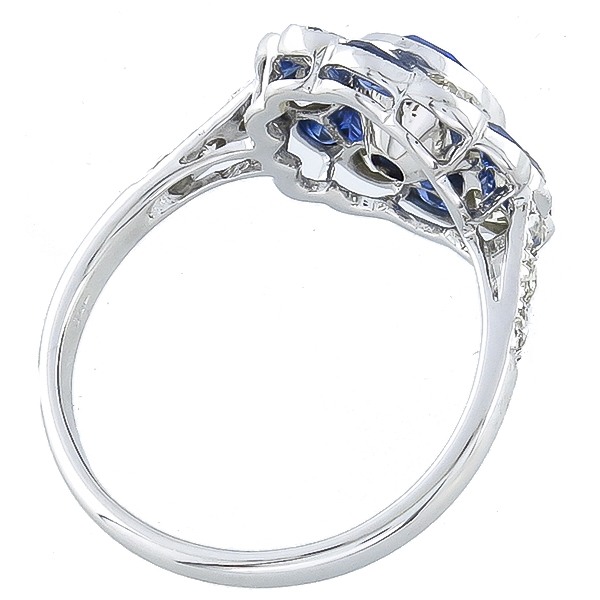 sapphire diamond 18k white gold ring 1