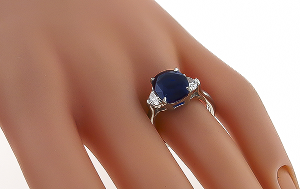 5.17ct Sapphire 0.60ct Diamond Engagement Ring Photo 1