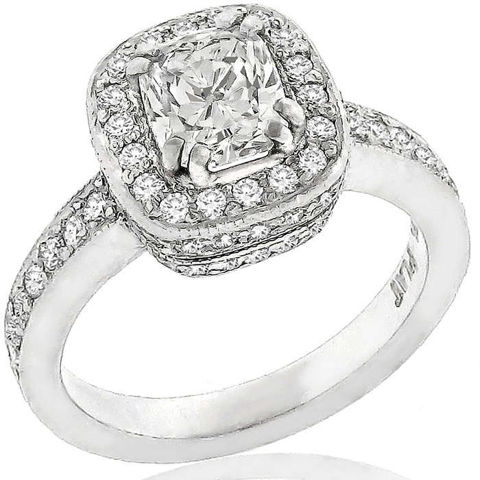 GIA 0.92ct Diamond Engagement Ring And Wedding Band Set