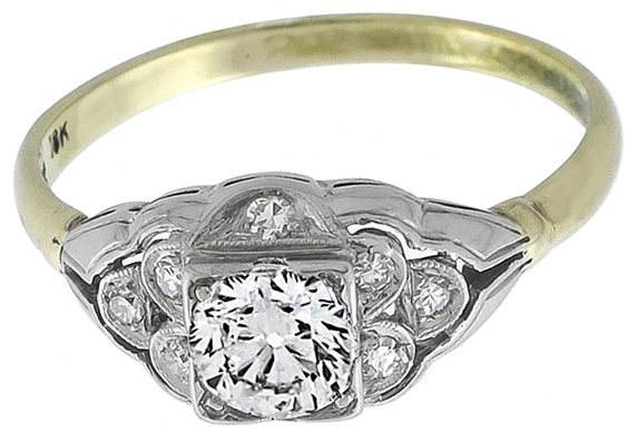 Antique 0.50ct Diamond Engagement Ring Photo 1