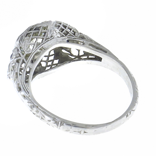 diamond sapphire 18k white gold engagement ring 1