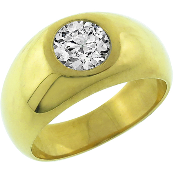 18k yellow gold diamond gypsy ring 1