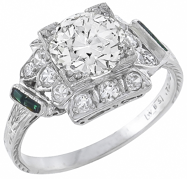 antique egl certified 1.35ct diamond engagement ring photo 1