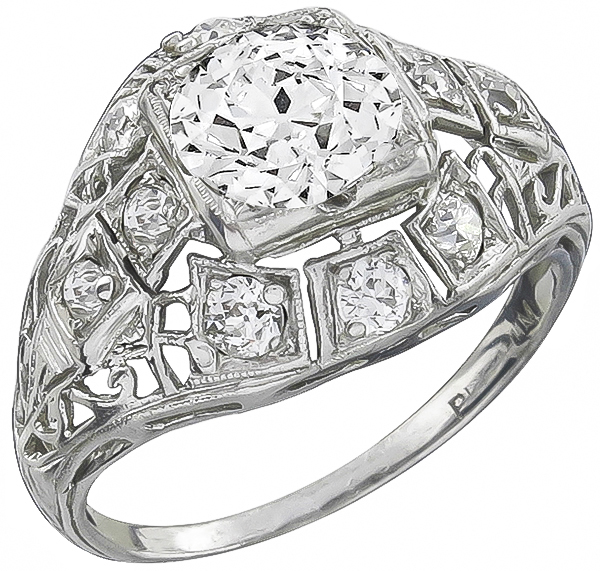antique 1.15ct diamond engagement ring photo 1