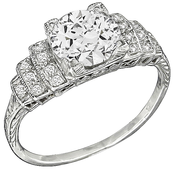 Antique GIA 1.59ct Diamond Engagement Ring Photo 1