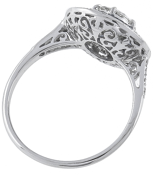 art deco style 0.72ct diamond engagement ring photo 1