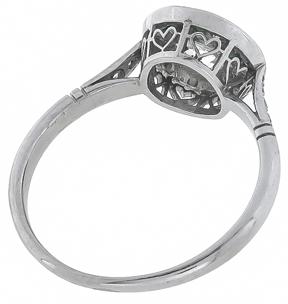 egl certified 1.19ct diamond emerald engagement ring photo 1
