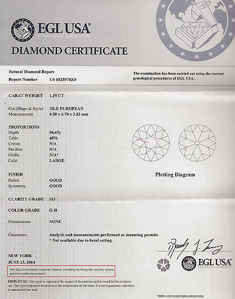 egl certified 1.19ct diamond emerald engagement ring photo 1