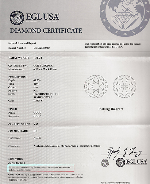 egl certified 1.31ct diamond antique engagement ring photo 1