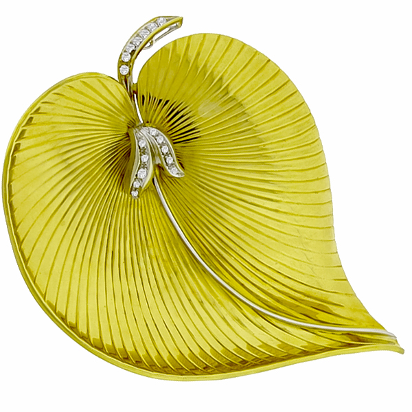 Diamond Gold Elephant Ear Pin