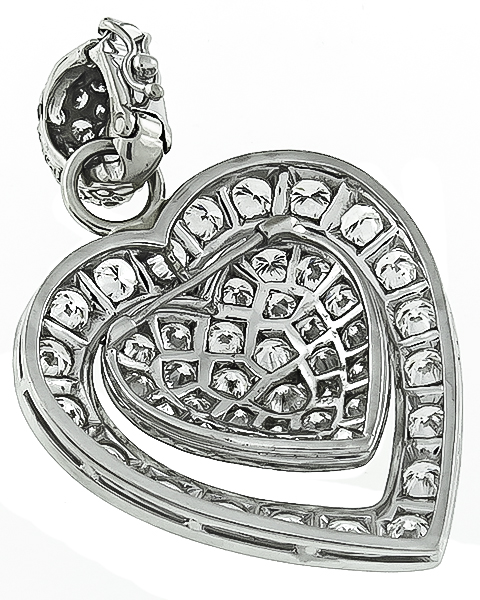 Estate 3.75ct Diamond Heart Pendant