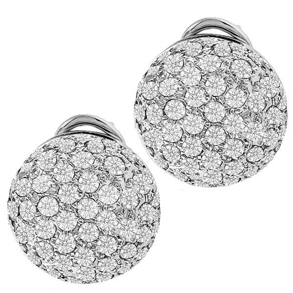 Diamond Gold Button Shield Earrings