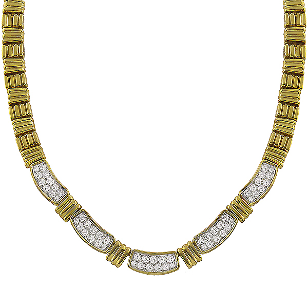 diamond  18k yellow gold necklace 1