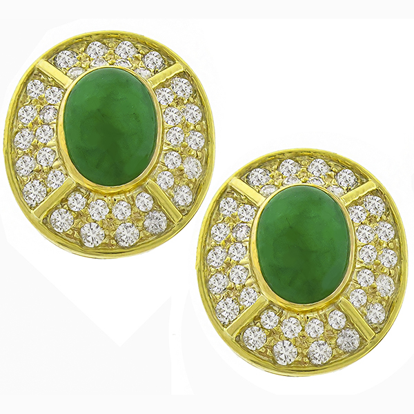 Emerald Diamond Gold Earrings