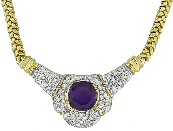 Estate Amethyst 3.75ct Diamond Necklace Photo 1