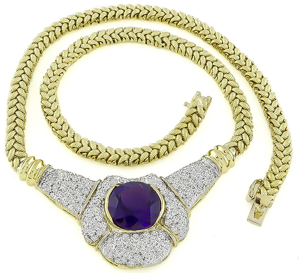 Estate Amethyst 3.75ct Diamond Necklace Photo 1
