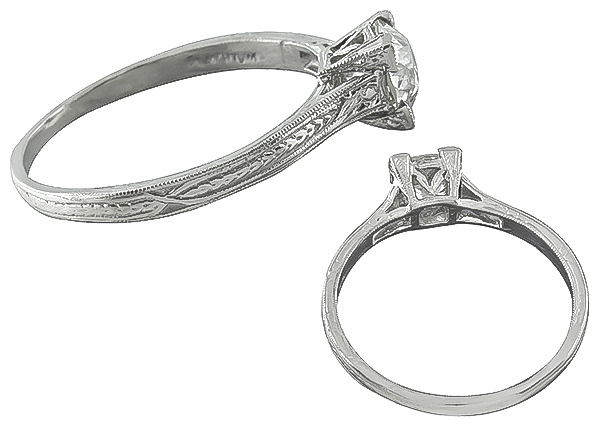 GIA Certified 0.71ct Diamond Engagement Ring Photo 1