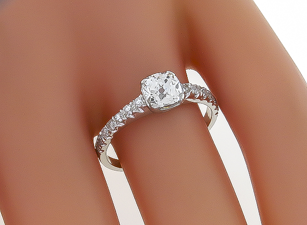 gia certified 0.87ct diamond engagement ring photo 1