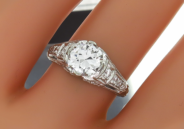 gia certified 0.96ct diamond engagement ring photo 1