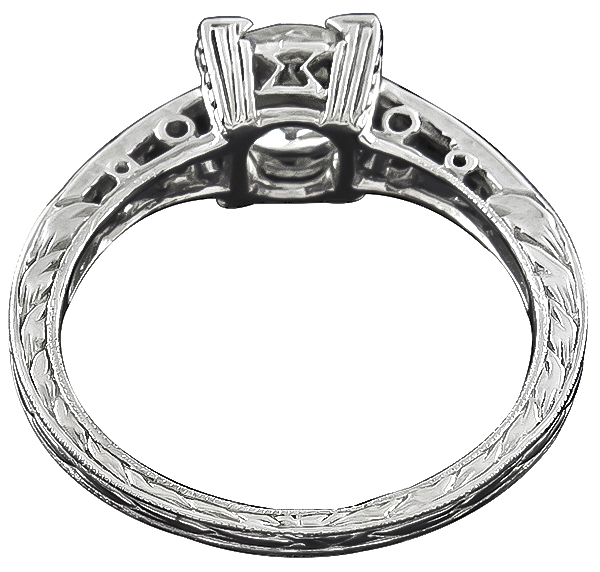 GIA Certified 1.11ct Diamond Onyx Engagement Ring Photo 1