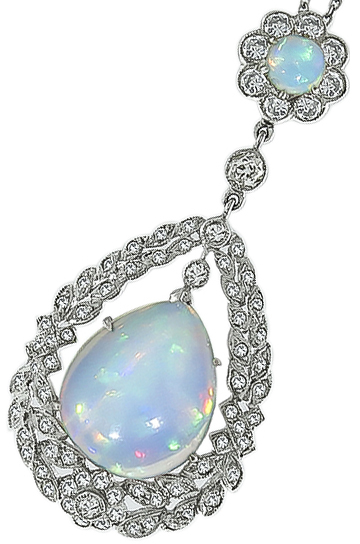 Opal 1.50ct Diamond Gold Pendant Photo 1