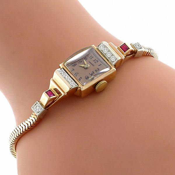 diamond  14k pink gold watch 1
