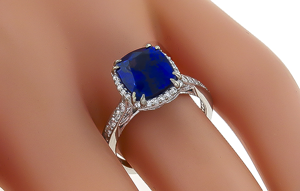 Tacori 3.87ct Sapphire 0.80ct Diamond Engagement Ring Photo 1