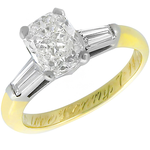 14k yellow and  white diamond engagement ring 1