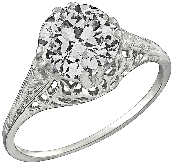 Vintage 1.87ct Diamond Engagement Ring Photo 1