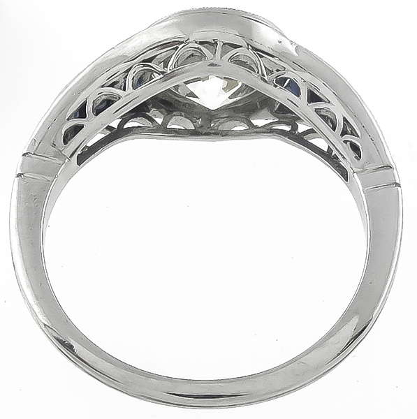 Vintage 2.16ct Diamond 1.00ct Sapphire Engagement Ring Photo 1
