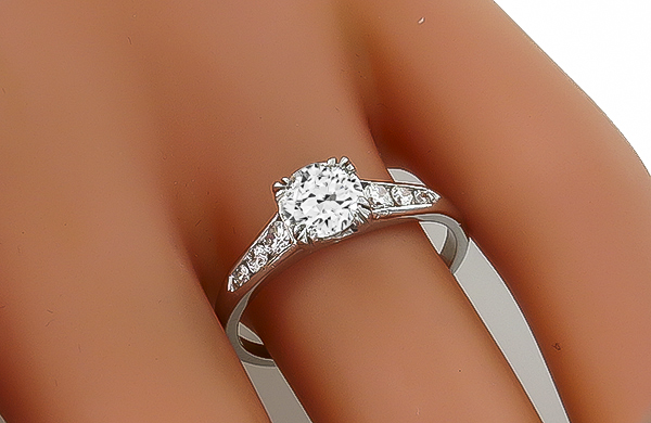 vintage 0.75ct diamond engagement ring photo 1