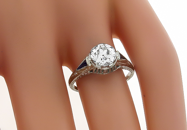 Vintage GIA 1.26ct Diamond Engagement Ring Photo 1