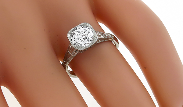 Vintage 1.35ct Diamond Engagement Ring Photo 1