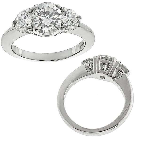 GIA Diamond Gold Engagement Ring
