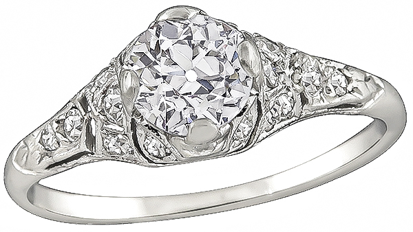 Vintage GIA Certified 0.57ct Diamond Engagement Ring
