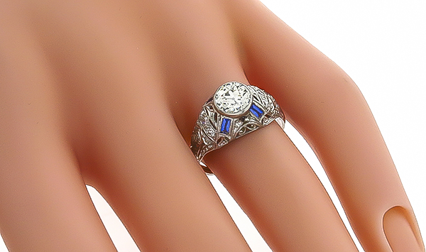 Vintage GIA Certified 1.03ct Diamond Engagement Ring Photo 1