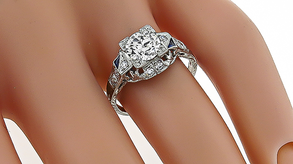 Vintage GIA Certified 1.04ct Diamond Engagement Ring Photo 1