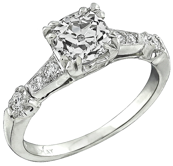 Vintage GIA Certified 1.13ct Diamond Engagement Ring Photo 1